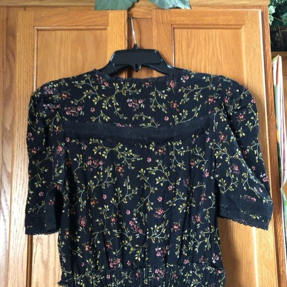 EYE OF THE NEEDLE Dark Romance Ditsy Print Ruffle Mini Dress - S - Picture 11 of 16